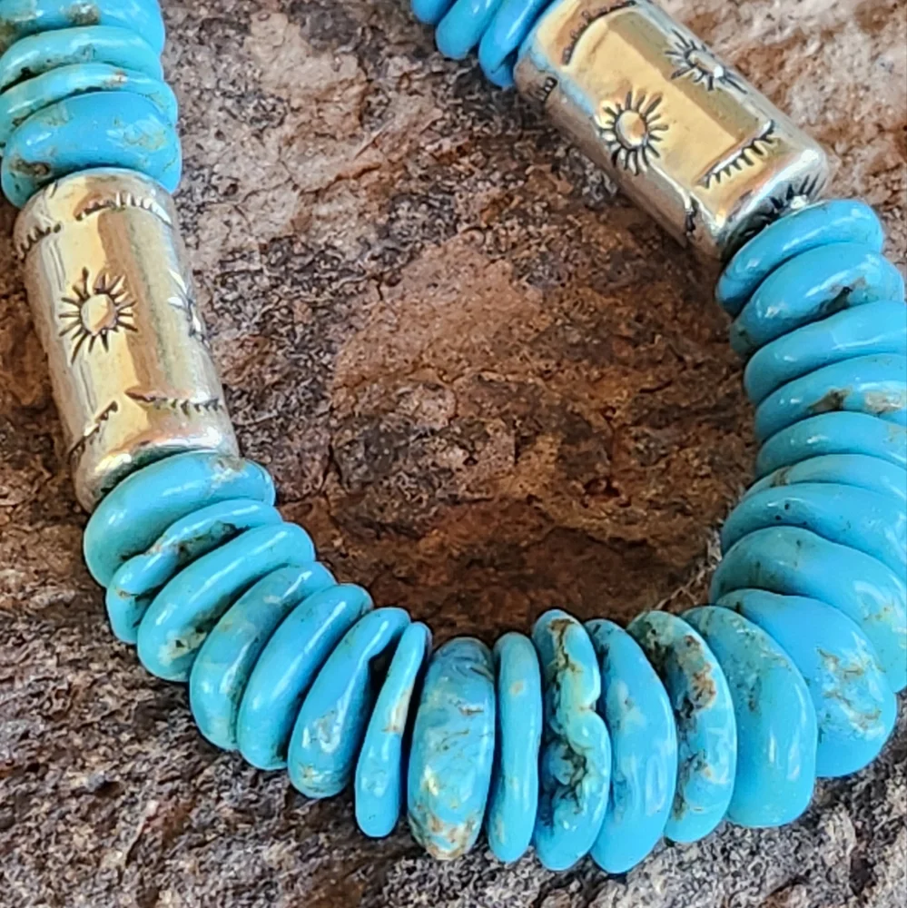 Sterling Silver Genuine Turquoise Necklace - Picture 14 of 17